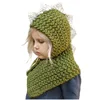 Acrylic Crochet Animal Dinosaur Chunky Warm Children Winter Cable Knitted Hat Handmade Crochet Baby Knit Hat And Scarf Set