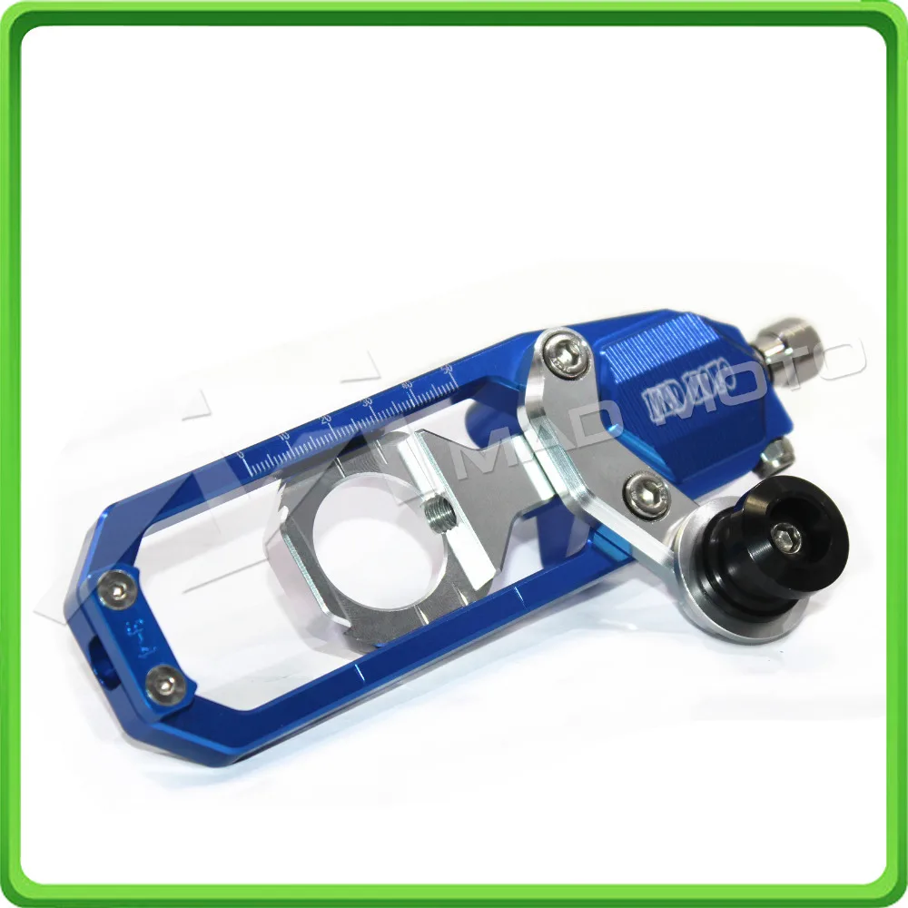 Motorcycle Chain Tensioner Adjuster with paddock bobbins kit for Suzuki GSXR1000 GSXR 1000 GSX-R1000 2007 2008 07 08 Blue&Silver (7)