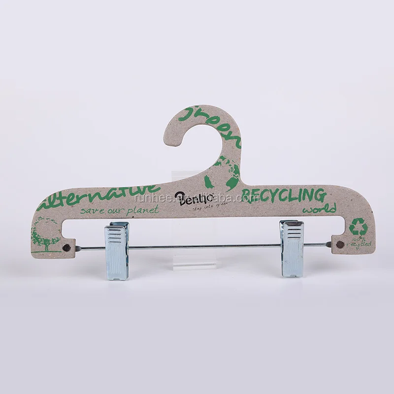 Offset Printing Recycled Paper Hangers With Metal Clips For Suits Jackets Coat Pants