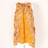 Low price ladies fashion lace long vest women gold yellow sleeveless tank top with flower print