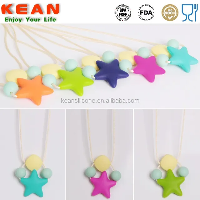 wholesale baby teething pendant copy gemstone silver style