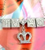 Wholesale free shipping initial slide letter name necklace charm