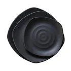 Food grade unbreakable black restaurant plate wholesale melamine square plate