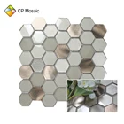 Hot Sell Wall Decoration Big Size Hexagon Glass Mosaic