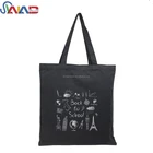 Black Cotton Canvas Tote Handbag Beach Tote Bag Wholesale For Women