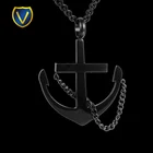Wholesale cheap custom stainless steel necklace anchor pendant