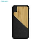 2018 New Promotion PU Leather Back Cover Wooden Cell Phone Case For iPhone XS