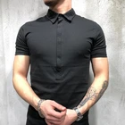 2019 Hot Amazon Mens Summer Turndown Collar Short Sleeve T'shirt Slim Fit Polo Shirt