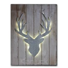 Printed Wood Art with LED Lights for Christmas Decoration