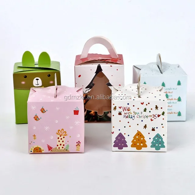 custom printed square merry christmas cake paper packaging gift