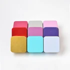 multiple color small square metal tin box