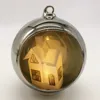 wholesale Electro plating glass hanging ball with house inside for christmas ornaments