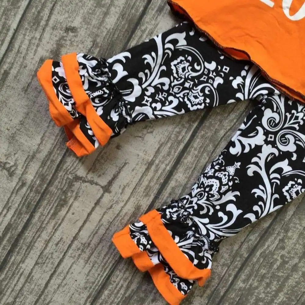 baby girls Halloween clothing girls are you kitten me right meow outfits girls Halloween outfits Damask capri with accessories