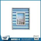 Colorful Wooden Frame Pastel Strips Beach Theme Antique Picture Photo Frame