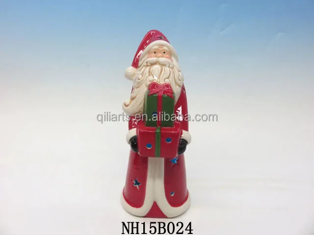 christmas led santa claus imagine with handing gift box decor.