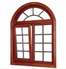 118mm Wood color Aluminium double glazed windows tilt and turn aluminium window with mosquito net