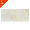 Honed and Filled Golden strip White Marble Persian White Travertine Tile