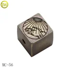 Double side square custom engraved logo metal beads for bracelet