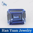 Lab Created Tanzanite Emerald Cut Cubic Zirconia