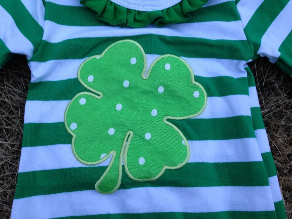 baby girls shamrock dress st patrick girls cotton dress with matching chunky necklace and bow set