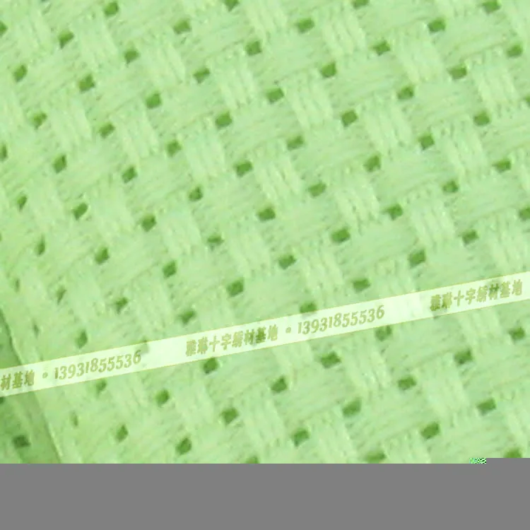 wholesale green 11CT hole fabric 100 % cotton cross stitch fabric DIY craft cross shape fabric embroidery 150cm
