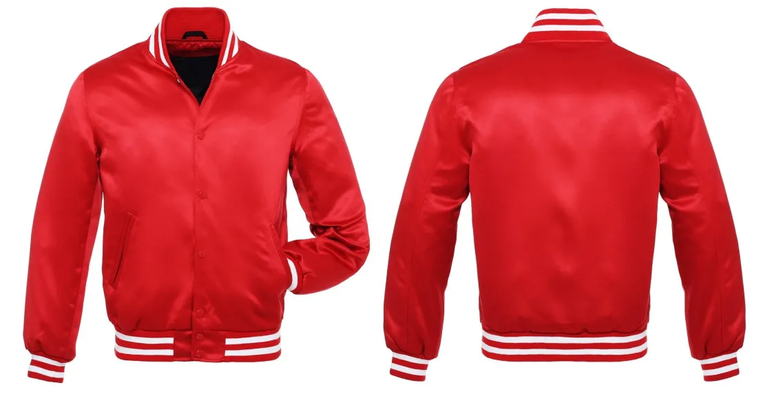 Men Nylon High Quality Blank Custom Wholesale Satin Varsity Letterman