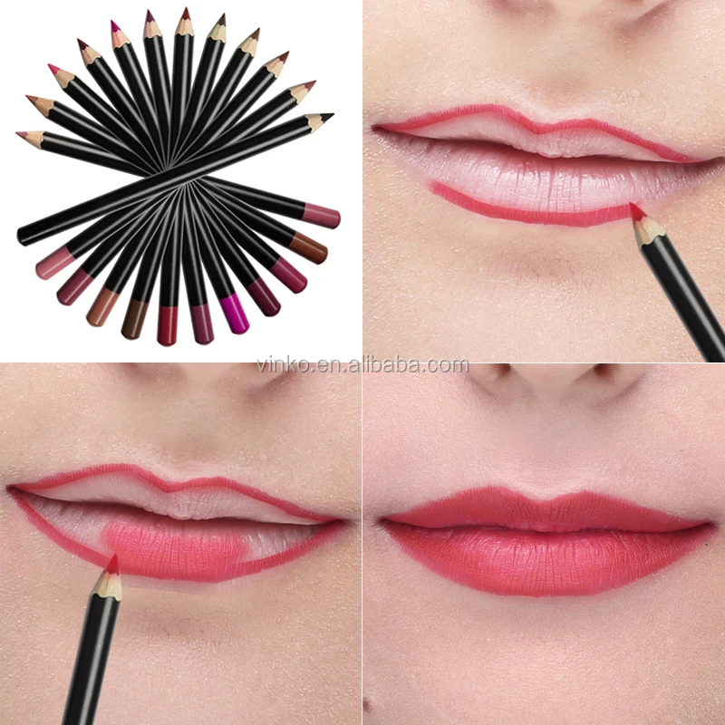 Best Selling Lip Liner Wooden Pencil Make Your Own Brand Eyeliner Pencil Cosmetics