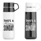 350ML 2019 new style creative Black/white couple portable thermos 304 stainless steel vacuum flask