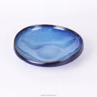 Unicasa 8-inch Ceramic Dinnerware/Oval Dinner Plate, Reactive Blue Serving Soup Plates