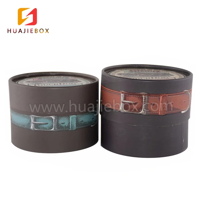 logo luxury small round paper gift buckle leather belt packaging