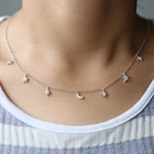 Sterling Silver vermeil pave stone Moon star New design becautiful rose gold necklace