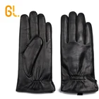 GL Male Rabbit Fur Lined Lambskin Leather Car Driving Gloves Men for Winter