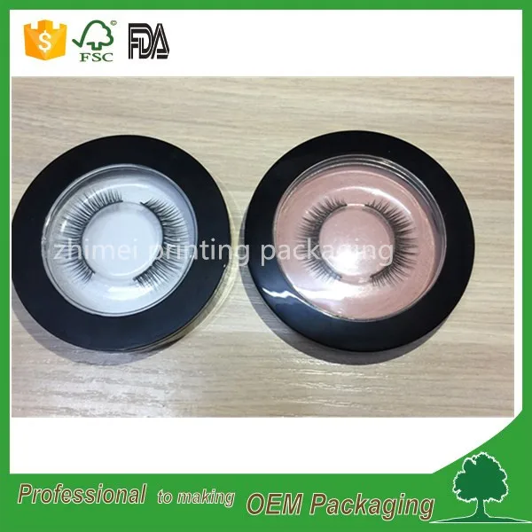 transparent lid circle eyelash packaging box round plastic false