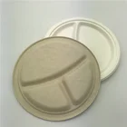 10 Inch Compostable 3 Compartment Bagasse Plates Disposable