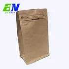 stock 250g 8oz private label kraft paper coffee bags pouches with valve