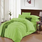 Hot sale european organic 100% cotton green plain queen king size bedding duvet cover set