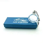 2019 3D laser engraving car logo crystal glass led keychain