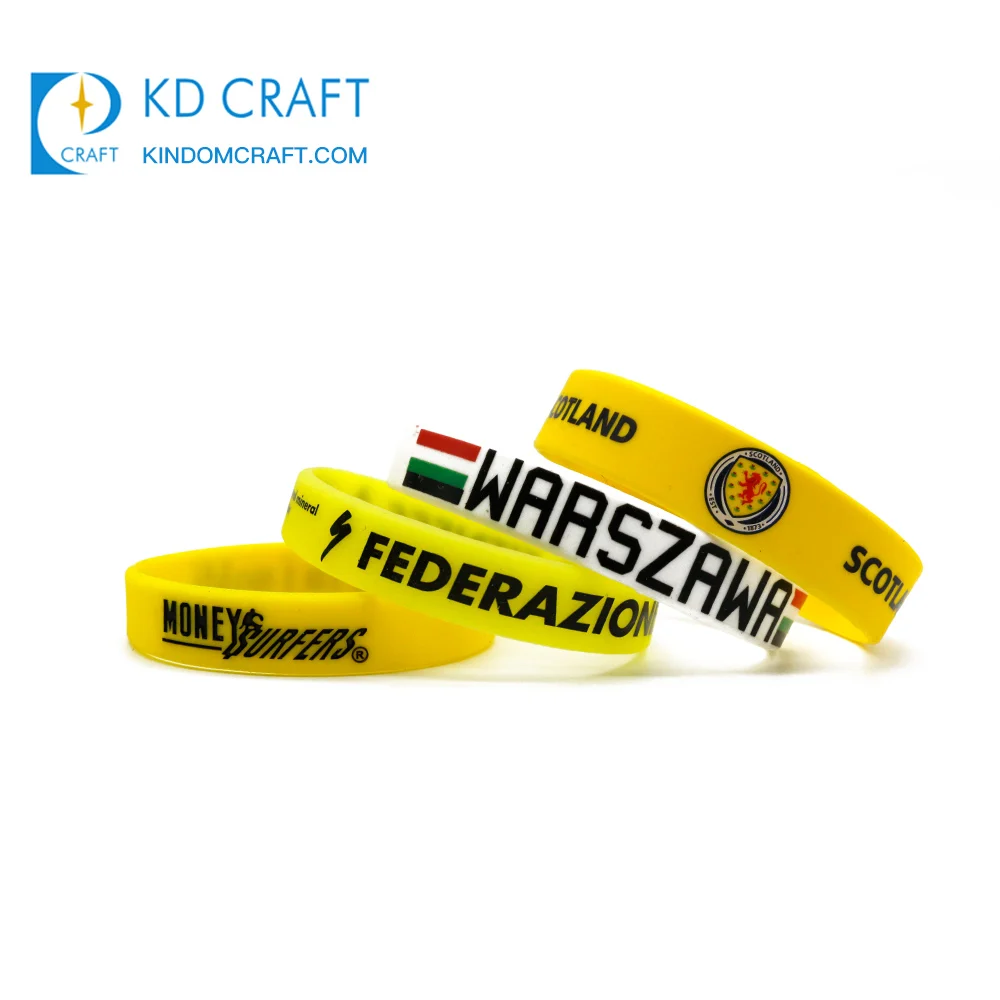 Hot sale fashion design custom promotional colorful printing string wristbands for football team