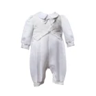 Nimble Wholesale 100% Polyester 0-12M Jumpsuit Infant Boutique Clothing Baby Boy Christening Clothes Newborn Romper