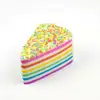 Factory Various Custom Design Slow Rising Squishy Stress Relief Toys New Rainbow Cake Cut Designs Kawaii Squishies Stress Toy