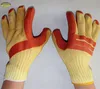Back piece rubber palm laminated rubber latex anti cut glass gloves