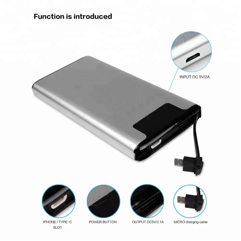 New Design Power Bank With Built In Cable,Large Capacity Digital Display Power Bank Station For Travel - ANKUX.COM