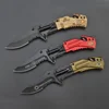 Multi function fast opening tactical folding knife with LED flash light glass breaker compass rescue survival Knife EDC tool