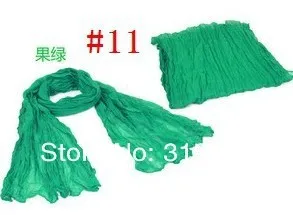 JPscarf 9000 Korean wrinkle scarf wild candy -colored transparent elegant silk scarf shawl lots of colors