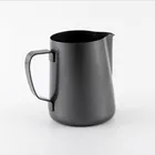 Top selling black color coating 304 stainless steel 1mm thickness 250ml coffee pitcher milk jug