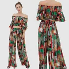 2019 New Ladies Trousers Summer Women Palazzo Wide Leg Pants Two Piece Set Women Clothing