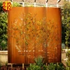 Decorative laser cut metal sheet garden panels corten rusted stainless steel lasor screen decoration