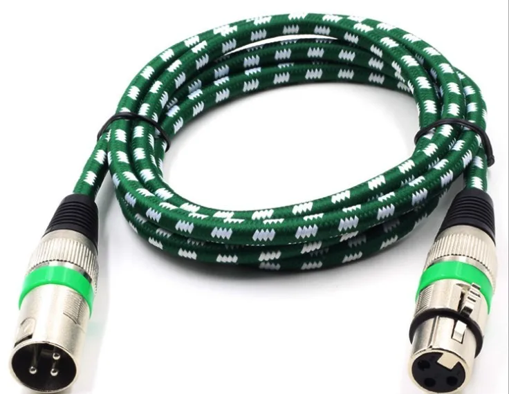 3Pin 5pin XLR Male to Female Microphone nylon braided fabric Cable,XLR Extension Cable - ANKUX.COM