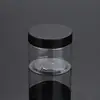 30ml 50ml 100ml 120ml 200ml 250ml 500ml cosmetic packaging clear amber black pet plastic cream jar with plastic lid