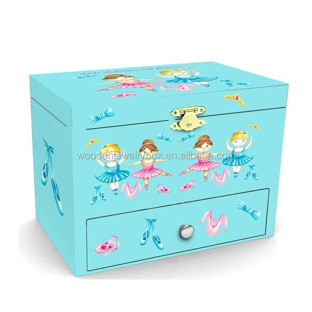 cheap gift hand crank music jewelry box for kids